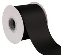 Joycrosso 75mm Width Grosgrain Ribbon 22 Meters-Roll Set for Chair Sash Gift Wrapping Party Favor Home Decoration Craft Supplies, Black