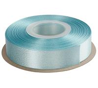 Joycrosso Ocean Blue Double Faced Glitter Ribbon, Luxury Silver Purl Ribbon, 22mm x 22 Meters, Great for Gift Wrapping Wedding Decoration Floral Arrangement