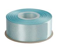 Joycrosso Ocean Blue Double Faced Glitter Ribbon, Luxury Silver Purl Ribbon, 38mm x 22 Meters, Great for Gift Wrapping Wedding Decoration Floral Arrangement