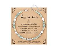 JoycuFF Amazonite Moonstone Bracelets, 6 7 8 9 10 11 Year Old 13th 16th 18th 21st 30th 40th 50th 60th Birthday Gifts for Her Women, Adjustable(6.1-8 Inches), no gemstone