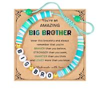 JoycuFF Big Sister and Brother Gifts for Toddler Daughter, Niece, Son, Grandson - Sis Bro Bracelets Matching Outfits for Birthday, Christmas, Announcement Jewelry, 5.5, Nylon, no gemstone