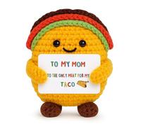 JoycuFF Birthday Gifts for Mom from Daughter Son Handmade Positive Crochet Taco Mom Gifts for Birthday Christmas Mama Mother Funny Stocking Stuffers for Moms Positive Cute Decor