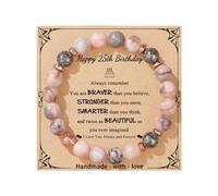 JoycuFF Birthday Gifts for Women Girls Natural Stones Bracelets 13 16 18 21 30 40 50 60 70 80 Year Old Happy Birthday Gifts for Girls, 5 UK, Stone, no gemstone