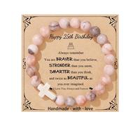 JoycuFF Birthday Gifts for Women Girls Natural Stones Bracelets 13 16 18 21 30 40 50 60 70 80 Year Old Happy Birthday Gifts for Girls, 5 UK, Stone, no gemstone