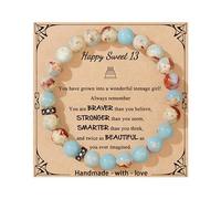 JoycuFF Birthday Gifts for Women Girls Natural Stones Bracelets 13 16 18 21 30 40 50 60 70 80 Year Old Happy Birthday Gifts for Girls, 5 UK, Stone, no gemstone