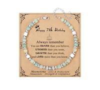 JoycuFF Birthday Gifts for Women Moonstone Bracelet, Happy Birthday Decorations Gifts Unique Amazonite Moonstone Bracelets for Her Best Friend Sister Daughter Mom Granddaughter Niece Grandma