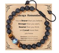 JoycuFF Bracelets for Men Teens Gifts Ideas Teenage Graduation Gift Him Hematite 10 12 16 18 Years Old 1 8th Birthday Son Grandson Christmas Day Stocking Stuff, 5.5 UK, no gemstone