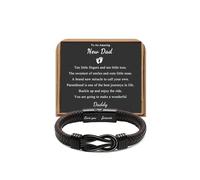 JoycuFF , Christmas Birthday Anniversary Valentines Fathers Day Ideas Gifts for Dad Husband Boyfriend Son New Dad Stepdad Bracelets for Men, 8.5 inches, Stainless Steel, no