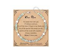 JoycuFF Colorful Imperial Jasper Amazonite Moonstone Stainless Steel Beads Bracelet, First Day of School Christmas Birthday Gifts for Women Beautiful Bracelets, Adjustable(7-9