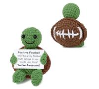 JoycuFF Funny Handmade Crochet Football Gift for Men Women - Inspirational Small Sea Turtle for Teammates, Son - Unique Positive Football Stuff