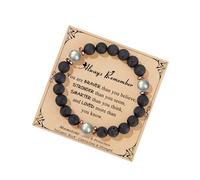 JoycuFF Gifts for Men Moonstone Bracelets, Birthday Christmas Valentines Day Love You Gifts for Him Son Grandson Moonstone Volcanic Rock Mens Bracelet, Stretchable(7.3''-9''), no gemstone