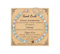 JoycuFF Gifts for Women Amazonite Bracelets, New Beginnings Anxiety Relief Good Luck Gifts for Coworkers Friend Women, Adjustable(7-9 Inches), no gemstone