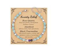 JoycuFF Gifts for Women Amazonite Bracelets, New Beginnings Anxiety Relief Good Luck Gifts for Coworkers Friend Women, Adjustable(7-9 Inches), no gemstone
