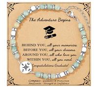 JoycuFF Graduation Gifts for Her Him Class of 2025 Graduation Bracelets Inspirational Graduation Compass Bracelet for Women College Graduation Gift for Him Her, Adjustable(7-9 Inches), Stainless Steel