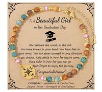 JoycuFF Graduation Gifts for Her Him Class of 2025 Graduation Bracelets Inspirational Graduation Compass Bracelet for Women College Graduation Gift for Him Her, Adjustable(7-9 Inches), Stainless Steel