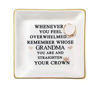 JoycuFF Grandma Birthday Gifts from Granddaughter Jewelry Trinket Dish Tray Unique Gifts for Grandmother Mother's Day Thanksgiving Day Christmas