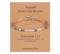JoycuFF Inspirational for Women Funny Jewelry Birthday Valentines Gifts for Her Mother Aunt Daughter Sister Best Friend Bead Wrap Bracelets Adjustable, CH, Plastic, no gemstone
