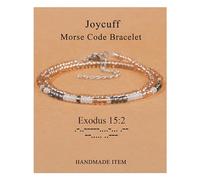 JoycuFF Inspirational for Women Funny Jewelry Birthday Valentines Gifts for Her Mother Aunt Daughter Sister Best Friend Bead Wrap Bracelets Adjustable, CH, Plastic, no gemstone