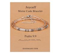 JoycuFF Inspirational for Women Funny Jewelry Birthday Valentines Gifts for Her Mother Aunt Daughter Sister Best Friend Bead Wrap Bracelets Adjustable, CH, Plastic, no gemstone