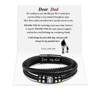 JoycuFF Leather Bracelet for Men Dad Boyfriend Brother Grandson Husband Son Nephew Uncle Braided Cuff Bracelet Valentine's Day Christmas Birthday Father's Day Anniversary Jewelry Gift for Men, 9inches