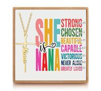 JoycuFF Mother's Day Birthday Religious Necklace Gifts for Women Cross Pendant Necklace for Mother Nana, Stainless Steel, No Gemstone