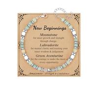JoycuFF , New Beginnings Good Luck Gifts for Coworkers Friend Women, Adjustable(7-9 Inches), no gemstone