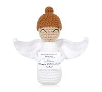 JoycuFF Retirement Gift for Women 2025 Crochet Angel Birthday Gift for Retired Mom Grandma Sister Coworker Teacher Happy Retirement Gifts