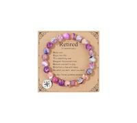 JoycuFF Retirement Gifts for Women Natural Stone Bracelets Imperial Jasper Bracelets Happy Retirement Gifts for Grandma Coworker Friends Teacher Nurse Mom Leaving Gifts Compass Bracelets, 7", Stone
