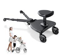 Joycushy Buggy Board with Large Seat, Universal 2-in-1 sit and Stand Buggy Board with Anti Slip Mat, Kiddy Board for Over 99% of Prams, Load Capacity 25 Kg, for Toddlers from 2-6 Years Children