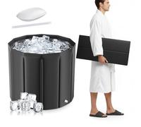 Joycushy Portable Bath Tub for Athletes,319L/70 * 65cm Foldable Soaking Bathtub for Hot Bath and Ice Bath,Cold Water Therapy Training,Recovery Tub for Adults - Outside Cold Plunge