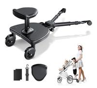 JoyCushy Universal Buggy Board, Buggy Board with Larger Seat, Easy to Install, Safe&Durable - Ideal for Families with Two Children, for 2-6 Years,Buggy Board fits 99% of Strollers