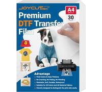 JOYCUT ART DTF Transfer Film -A4（8.3"×11.7"）30 Sheets Double-Sided Matte Finish, Clear Pretreat DTF Film for DTF Epson Inkjet Printer,Direct to Film Transfer Paper on T-Shirts