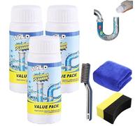 Joycuts Drain Cleaner, Wild Sink and Drain Cleaner, Powerful Sink & D-rain Cleaner, Wild S-ink and D-rain Unblocker, W-ild Pipe Clean-er, for Kitchen Bathroom Toilet Shower (3 Pcs)