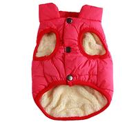 JoyDaog 2 Layers Fleece Lined Super Warm Dog Jacket for Winter Cold Weather,Extra Soft Puppy Vest Windproof Doggie Coat,Pink S