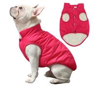 JoyDaog 2 Layers Fleece Lined Warm Dog Jacket for Puppy Winter Cold Weather,Soft Windproof Small Dog Coat,Pink M