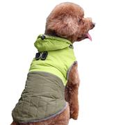 JoyDaog Detachable Hooded Dog Coat with Harness for Small Dogs,Super Warm Fleece Puppy Jacket for Cold Winter Doggie Coats,Green S