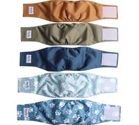 JoyDaog Reusable Dog Belly Bands for Male Dogs Diapers,5 Pack Premium Washable Dog Diapers Male Doggie Nappies Wrap,L