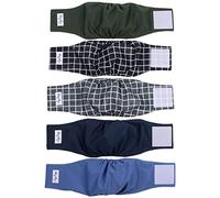 JoyDaog Reusable Dog Belly Bands for Male Dogs Diapers,5 Pack Premium Washable Dog Diapers Male Puppy Nappies Wrap,S