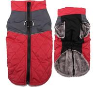 JoyDaog - Small Dog Coats Waterproof Warm Fleece Puppy Coat for Cold Winter with D-Rings Red M