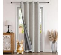 Joydeco 100% Opaque Curtains, Concealed Linen Look, Door Curtain, Blackout Curtains with Eyelets, Thermal Cold Protection, Heat Protection for Bedroom, Living Room, Pure White, 210 x 132 cm, Pack of 1