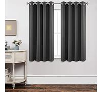 Joydeco Curtains 84 Inch Length for Room Darkening Grey Curtains, Blackout Curtains 84 inch Length for Bedroom Living Room, Gray Short Grommet Window Curtains