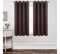 Joydeco Blackout Curtains 63 inch Length 2 Panels Set, Thermal Insulated Long Curtains & Drapes 2 Burg, Room Darkening Grommet Curtains for Bedroom Living Room Windows (W42 x L63 Inch, Chocolate)
