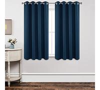 Joydeco Blackout Curtains 63 Inch Length 2 Panels Set, Thermal Insulated Long Curtains& Drapes 2 Burg, Room Darkening Grommet Drapes for Living Room Bedroom Window (W52 x L63 Inch, Navy Blue)