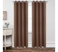 Joydeco Blackout Curtains 63 Inch Length 2 Panels Set, Thermal Insulated Long Curtains & Drapes 2 Burg, Room Darkening Grommet Curtains for Bedroom Living Room Windows (W42 x L63 Inch, Brown)