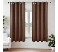 Joydeco Blackout Curtains 63 Inch Length 2 Panels Set, Thermal Insulated Long Curtains & Drapes 2 Burg, Room Darkening Grommet Curtains for Bedroom Living Room Windows (W42 x L63 Inch, Brown)