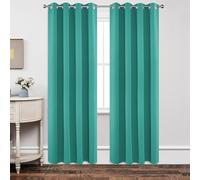 Joydeco Blackout Curtains 63 Inch Length 2 Panels Set, Thermal Insulated Long Curtains& Drapes 2 Burg, Room Darkening Grommet Drapes for Living Room Bedroom Window (W52 x L63 Inch, Peacock Blue)