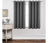 Joydeco Blackout Curtains 63 Inch Length 2 Panels Set, Thermal Insulated Long Curtains& Drapes 2 Burg, Room Darkening Grommet Drapes for Living Room Bedroom Window (W52 x L63 Inch, Light Grey)
