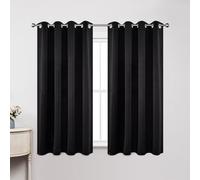 Joydeco Blackout Curtains 72 Inch Length 2 Panels Set, Thermal Insulated Long Curtains& Drapes 2 Burg, Room Darkening Grommet Drapes for Living Room Bedroom Window (W52 x L72 Inch, Black)