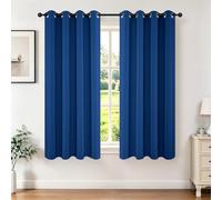 Joydeco Blackout Curtains 72 Inch Length 2 Panels Set, Thermal Insulated Long Curtains& Drapes 2 Burg, Room Darkening Grommet Drapes for Living Room Bedroom Window (W52 x L72 Inch, Royal Blue)