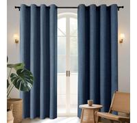 Joydeco Blackout Curtains 72 Inches Long 2 Panels Burg, Room Darkening Curtains for Bedroom, 100% Black Out Textured Thermal Drapes Privacy Protection 2 Panels Set(W52 x L72 Inch, Navy Blue)